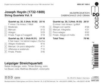CD Joseph Haydn: String Quartets Vol.9