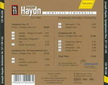 CD Joseph Haydn: Symphonies Nos. 57, 59 "Feuersinfonie", 65, Vol. 11