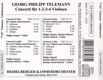 CD Georg Philipp Telemann: Concerti für 1-2-3-4 Violinen
