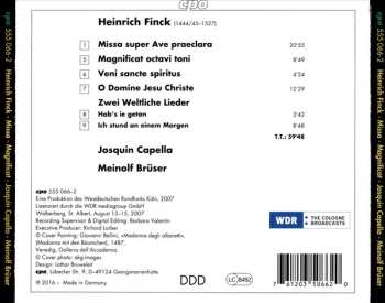 CD Heinrich Finck: Missa Super Ave Praeclara - Sacred Works