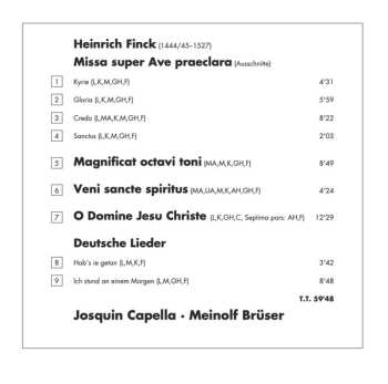 CD Heinrich Finck: Missa Super Ave Praeclara - Sacred Works