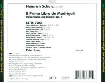 CD Peter Kooij: Il Primo Libro De Madrigali