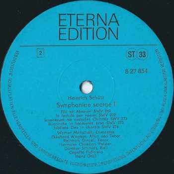 2LP Heinrich Schütz: Symphoniae Sacrae I SWV 257-276