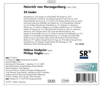 CD Heinrich Von Herzogenberg: Lieder
