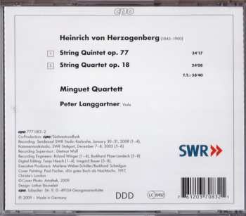 CD Heinrich Von Herzogenberg: String Quintet Op. 77, String Quartet Op. 18