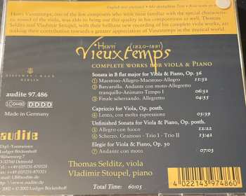 CD Henri Vieuxtemps: Complete Works For Viola & Piano