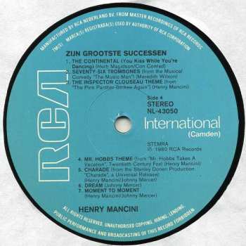 2LP Henry Mancini: Zijn Grootste Successen