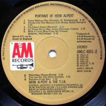 2LP Herb Alpert & The Tijuana Brass: Portrait Of Herb Alpert