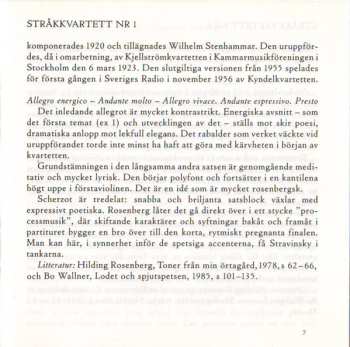 CD Hilding Rosenberg: String Quartets Nos. 1 • 6 • 12