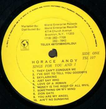 LP Horace Andy: Sings For You And I