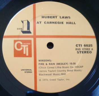 CD Hubert Laws: Carnegie Hall