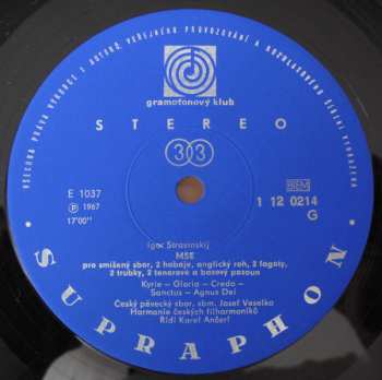 LP The Czech Philharmonic Orchestra: Kantáta • Mše
