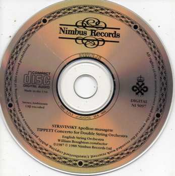 CD Igor Stravinsky: Stravinsky: Apollon Musagete / Tippett: Concerto For Double String Orchestra