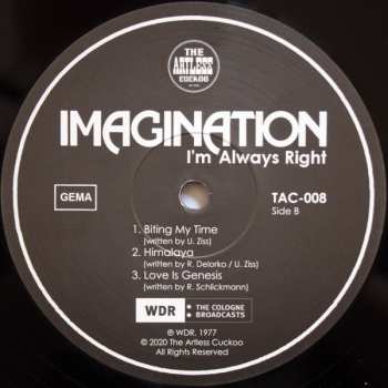 LP Imagination: I'm Always Right - The WDR Tapes 1977