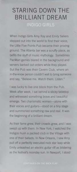 2CD Indigo Girls: Staring Down The Brilliant Dream