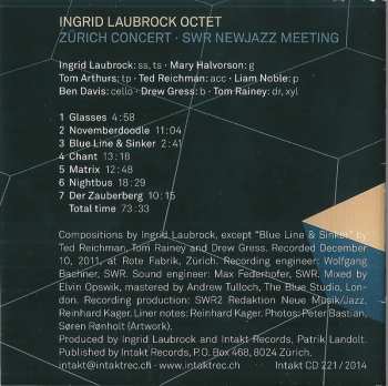 CD Ingrid Laubrock Octet: Zürich Concert