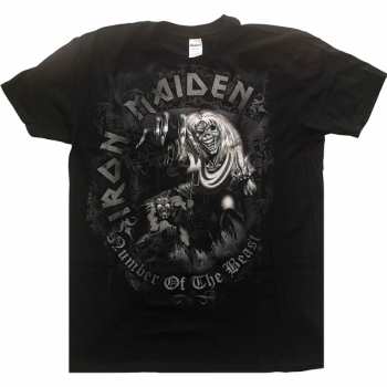 Merch Iron Maiden: T-Shirt Number Of The Beast Grey Tone 