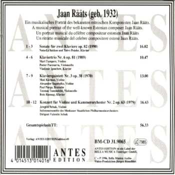 CD Jaan Rääts: Sonate Für Klavier Op. 82 - Klaviertrio Nr. 6 Op. 81 - Klavierquintett Nr. 3 Op. 38 - Violinkonzert Nr 2. Op. 63