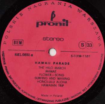 LP Jackie Sprangers: Hawaii Parade