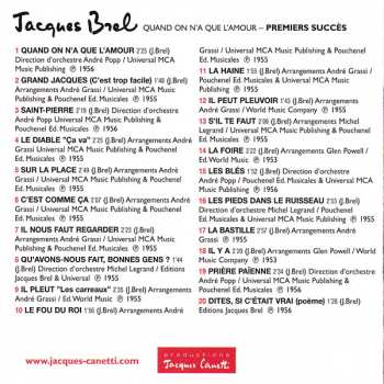 CD Jacques Brel: Quand On N'A Que L'Amour