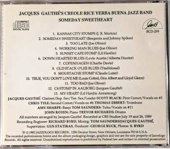 CD Jacques Gauthé And His Creole Rice Jazz Band: Someday Sweetheart