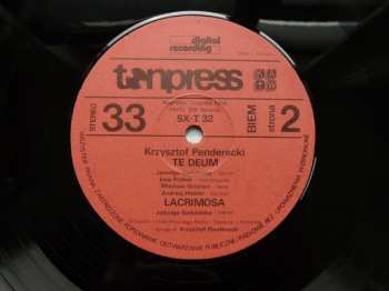 LP Krzysztof Penderecki: Te Deum / Lacrimosa