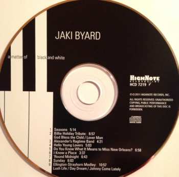 CD Jaki Byard: Live At The Keystone Corner, Vol. 2: A Matter Of Black And White