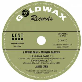 SP James Carr: A Losing Game - Goldwax Rarities LTD | CLR