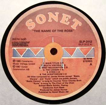 LP James Horner: The Name Of The Rose