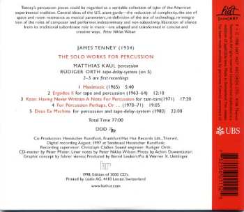CD James Tenney: The Solo Works For Percussion LTD