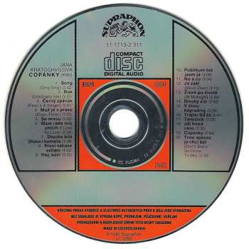 CD Jana Kratochvílová: Copánky (Big Hits)