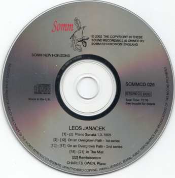 CD Leoš Janáček: Piano Music:  Sonata I.X.1905, On An Overgrown Path, In The Mist, Reminiscence