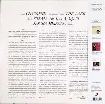 LP Jascha Heifetz: The Lark / Sonata (Op.13) / Chaconne