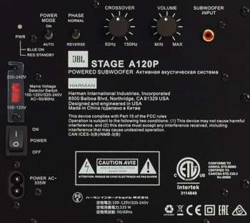 Tontechnik JBL STAGE A120P - Aktivní subwoofer, 250 W RMS 12" - černý