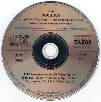 CD Jean Sibelius: Symphonies Nos 6 & 7 Etc.