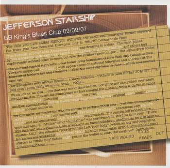 3CD/Box Set Jefferson Starship: BB Kings Blues Club Ny 2007 Mick's Picks Volume 4