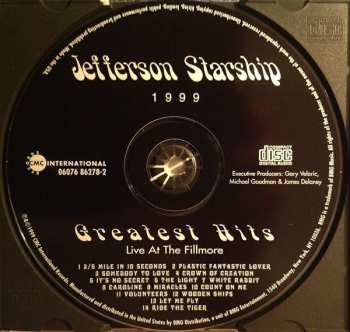 CD Jefferson Starship: Jefferson Starship 1999 Greatest Hits Live At The Fillmore