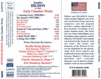 CD Jennifer Higdon: Early Chamber Works