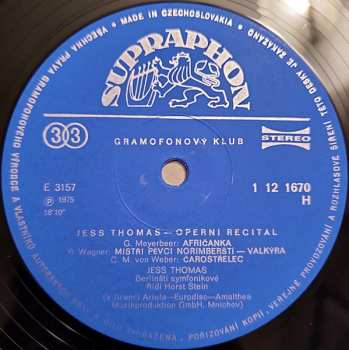 LP Jess Thomas: Operní Recitál