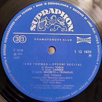 LP Jess Thomas: Operní Recitál