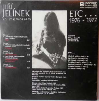 2SP Etc…: Jiří Jelínek In Memoriam (Etc… 1976 - 1977)