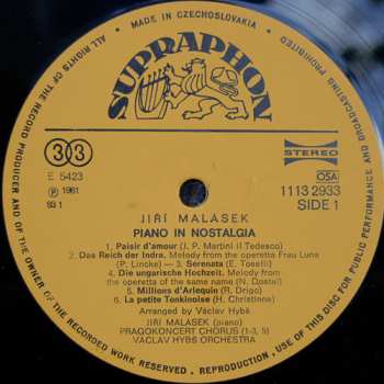 LP Václav Hybš Orchestra: Nostalgický Klavír / Piano In Nostalgia