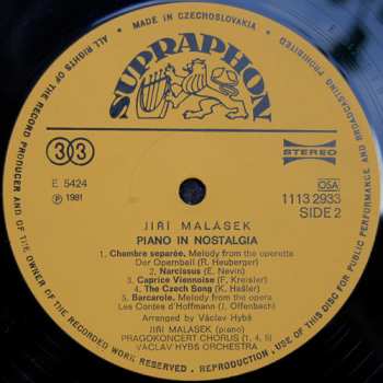 LP Václav Hybš Orchestra: Nostalgický Klavír / Piano In Nostalgia