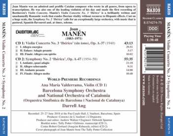 2CD Orquestra Simfònica De Barcelona I Nacional De Catalunya: Violin Concerto No. 3 • Symphony No. 2