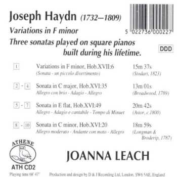 CD Joseph Haydn: Variations In F Minor; Three Sonatas