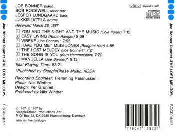 CD Joe Bonner Quartet: The Lost Melody
