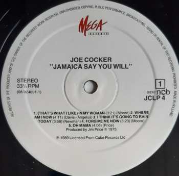 LP Joe Cocker: Jamaica Say You Will