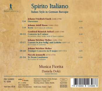 CD Johann Friedrich Fasch: Spirito Italino - Italian Style In German Baroque