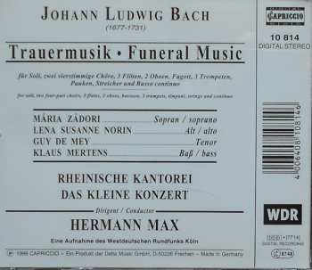 CD Johann Ludwig Bach: Trauermusik = Funeral Music