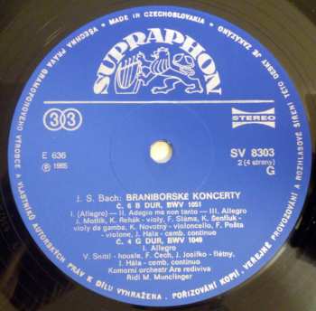 2LP/Box Set Johann Sebastian Bach: Braniborské Koncerty